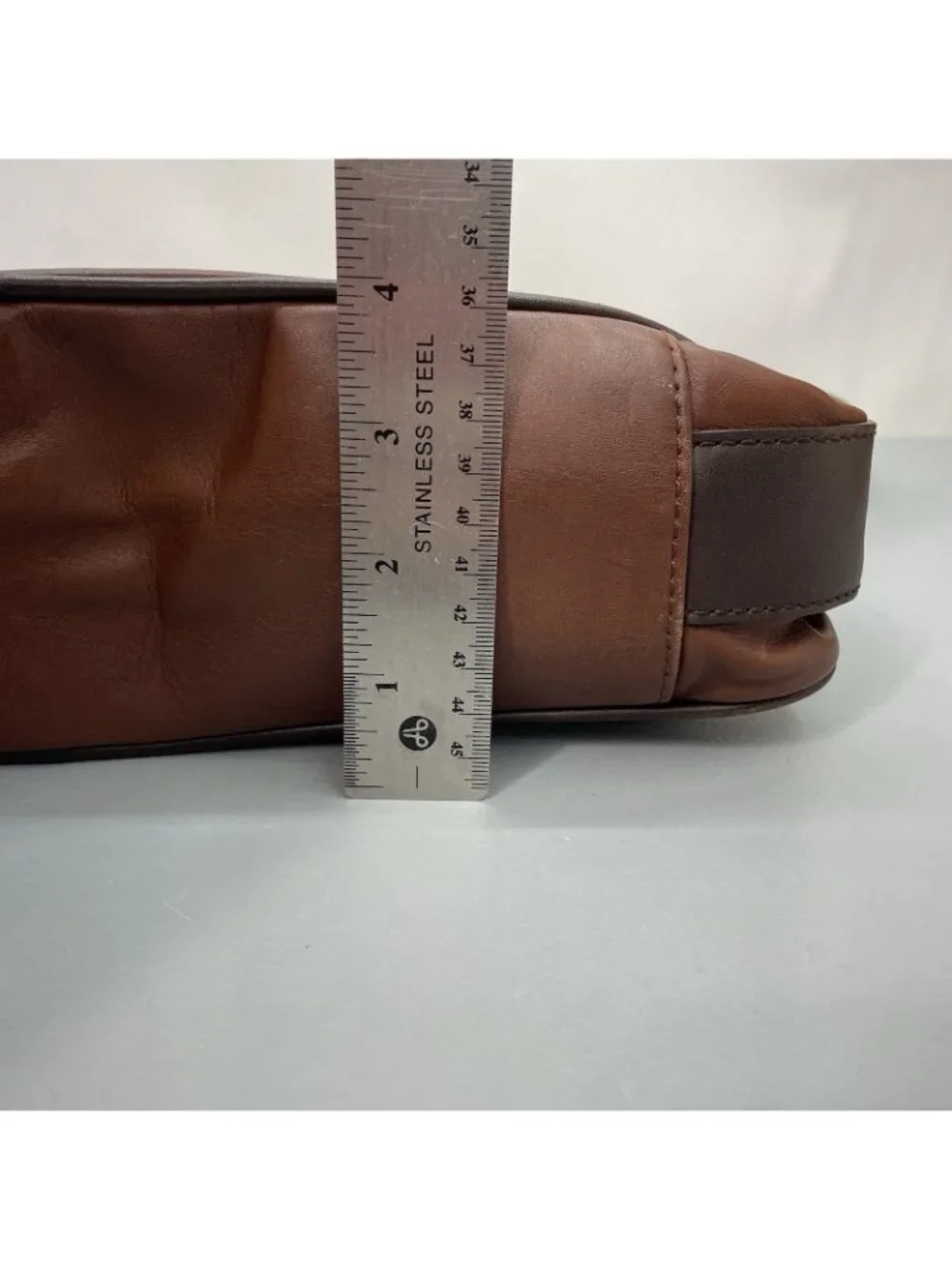Cole Haan Messenger Shoulder Bag Laptop Computer Brown Soft Supple Leather